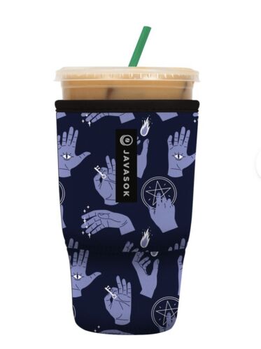 JavaSok Large Reusable “Occult Hands” Insulator Sleeve For Iced Coffee & Soda