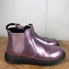 Dr Doc Martens Boots Womens 6 Chelsea Ankle Shoes Pink Patent Zip Up Casual