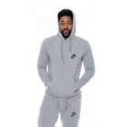 Men's Nike Size Medium Gray Sportswear Club Fleece Embroidered Pull Over Hoodie