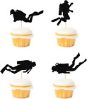 24PC Diving Cup Cake Toppers -Diving Happy Birthday Cake Toppers，Retirement Trav