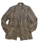 Vintage Brown Wool Houndstooth Check Equestrian Fitted Jacket Jodifl Large L