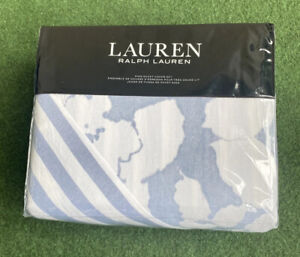 Ralph Lauren Willa Floral Cotton Full/Queen Duvet Cover & Shams Set Blue/ White