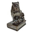 Rookwood 1939 Vintage Art Pottery Nubian Black Owl Figurine Bookend 2655