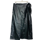 Unbranded Womens Faux Leather Wrap Skirt Modest Midi Classic Black Medium