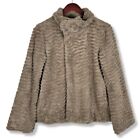 Patagonia Womens Coat Medium Brown Soft Fuzzy Faux Fur Full Zip Pelage