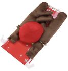 Car Christmas Reindeer Antler Decorations with Jingle Bells and Red Nose Xmas