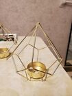 Geometric Gold Tealight, Candle Holders, Gold Metal Tealight, Tealight Candle,