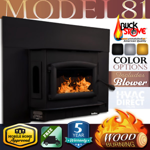 Buck Stove Model 81 Wood Burning Fireplace Insert with Blower - Up to 2700 SQFT