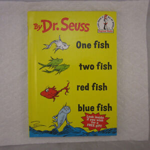 DR SEUSS'S ONE FISH TWO FISH RED FISH BLUE FISH Hardcover 1988 Renewed