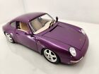Burago 1993 Porsche 911 Carrera Purple #3760 1:18 Diecast Open Doors Hood