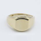 Medium Shiny Signet Ring Real Solid 14K Yellow Gold All Sizes