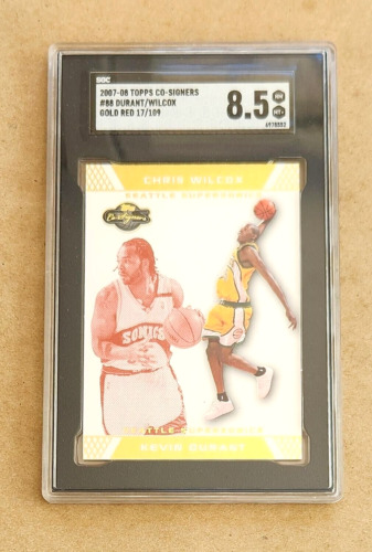 New ListingKEVIN DURANT ~~~ 2007 topps co-signers GOLD RED ROOKIE (sp /109) ~~~ SGC 8.5