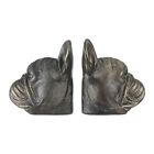 Decorative Antique Resin Dog Head Bookends, Bronze, Set of 2