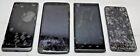 Lot Of 4 Cell Phones 2 LG & 2 ZTE Turn On But Have Cracked Screens, PARTS ONLY