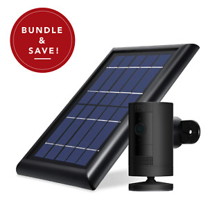 Ring Stick Up Cam Battery with Solar Panel Bundle Deal Camera (1 Pack, Black)