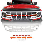 IAG I-Line Vintage Front Grille in Gloss White for Ford Bronco 2021+ 2/4 Door (For: 2021 Ford Badlands)