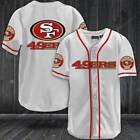 San Francisco 49ers Men's Baseball Uniform Football Button Short Sleeve Shirt