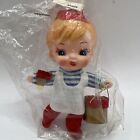 Vintage Boy With Paint Bucket & Brush Pixie Face Blow Mold Ornament Flocked