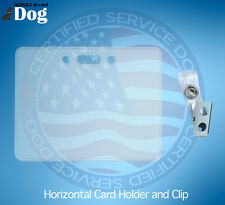 HORIZONTAL ID CARD BADGE HOLDER AND CLIP FOR SERVICE DOG ID CARD