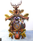 Large 1-Day Germany Hunter Musical Cuckoo Clock With Deer Rabbit BLACK FOREST