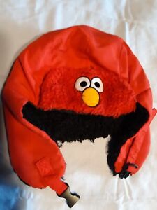 Elmo Sesame Street Red Trapper Fleece Lined Hat One Size 121423 I253T11