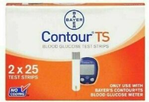 Contour TS 2X25 Blood Glucose 50 Test Strips  With Free Shipping
