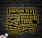Personalized Bourbon Metal Wall Art LED Light Custom Whiskey Smoke Sign Home Bar