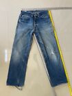 Vtg Denime 90s Selvedge Jeans, 40s Levi 501 replica, Distressed, Made in Japan