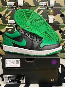 Air Jordan 1 Low Shoe Black Lucky Green 553558 065 USED (9.5/10) Size 9