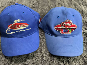 2 FLW Outdoors Hats. Fishing League Worldwide Baseball Cap. Blue. Lot of 2