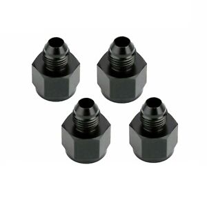 4Pcs -8 AN Female -6 AN Male AN Flare Fitting Reducer Adapter 8AN to 6AN Black