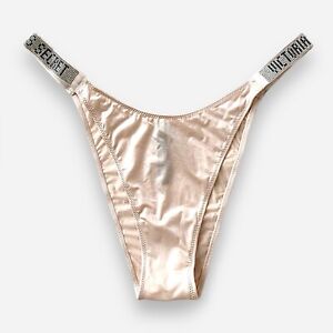 Victoria’s Secret Underwear Panties Panty Brazilian XL Satin Rhinestones New
