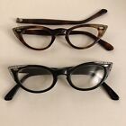 Vintage Cat Eye Glasses With Rhinestones - 2 similar pairs - Adorable!!