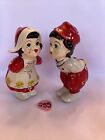Vintage Enesco Kissing Dutch Boy and Girl Salt and Pepper Shakers