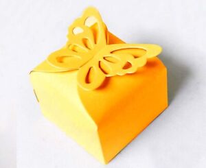Yellow Gold Wedding/Party Sweets/Candy Favours Boxes