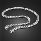 Solid 925 Sterling Silver Men's Miami Cuban Link Chain Necklace 10mm 22