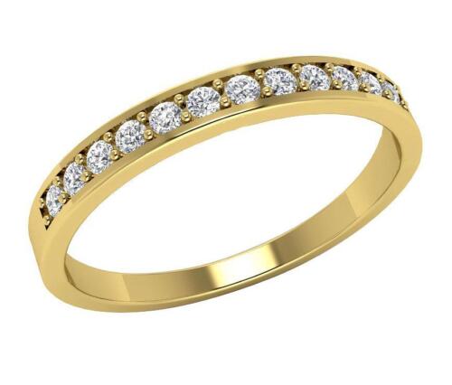 Natural Diamond Wedding Anniversary Ring I1 G 0.25 Ct Prong Set 14K Yellow Gold