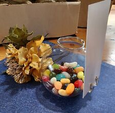 11  Clear Blown Glass Balls For Seating Place  Cards Lot Of 11
