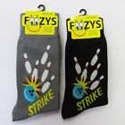 2 Pairs Foozys Men's Novelty Crew Socks Bowling Ball Pin Strike Spare Double