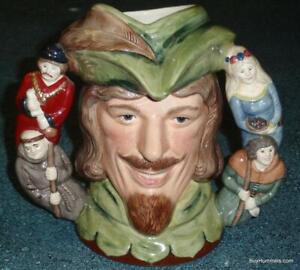 Robin Hood DOUBLE HANDLE Character Toby Jug D6998 by Royal Doulton - VERY RARE!