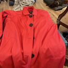 Dennis Basso  Red Jacket Raincoat Mid Length Trench Coat Size P 1X