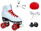 Epic Skates Classic High-Top Quad Roller Skates with Red Wheels