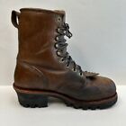 Chippewa Womens Boots 9.5M Brown Thinsulate Ultra Logger Leather L26341 Steeltoe