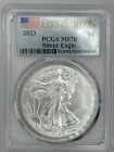 2023 Silver Eagle First Strike PCGS MS70 -- Blue Flag Label