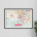 Karachi (Pakistan) Artistic Modern Map - Photo Poster Art Print Gift