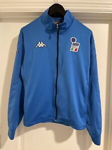 Vintage Kappa Italy World Cup 2002 Soccer Football Track Jacket Blue Men's Sz XL