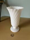 Vintage E.O. Brody white milk glass Swirl vase large 1960's