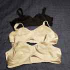 Playtex Size 44C THREE (3) 18-hour Ultimate Lift Wireless Full-coverage Bras