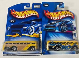 Lot of 2 Hot Wheels  Yellow Surfin School Bus #14 First Editions 2/36, Tag Rides