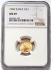 1996 GOLD $5 AMERICAN EAGLE 1/10 OZ COIN NGC MINT STATE 69